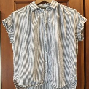 Madewell small blue and white stripe blouse